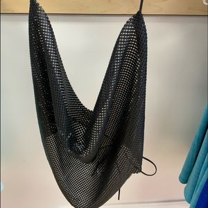 Black metal halter top